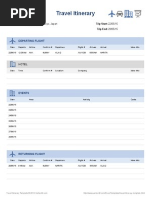Travel Itinerary