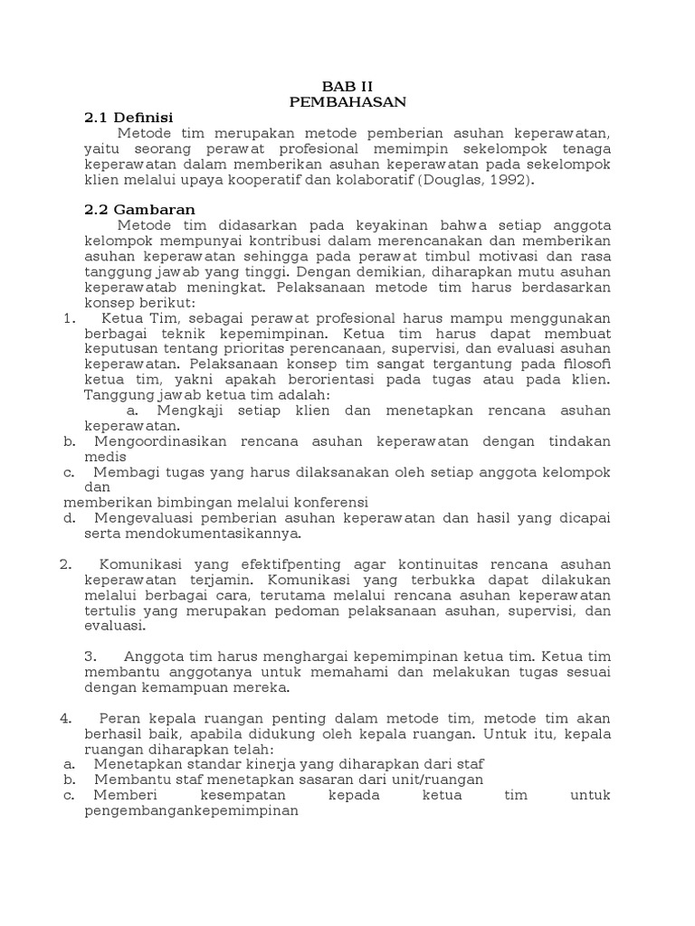 Metode Tim dalam Asuhan Keperawatan | PDF
