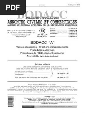 Bodacc A 20100004 0001 P000 Pdf Agreable Commerce