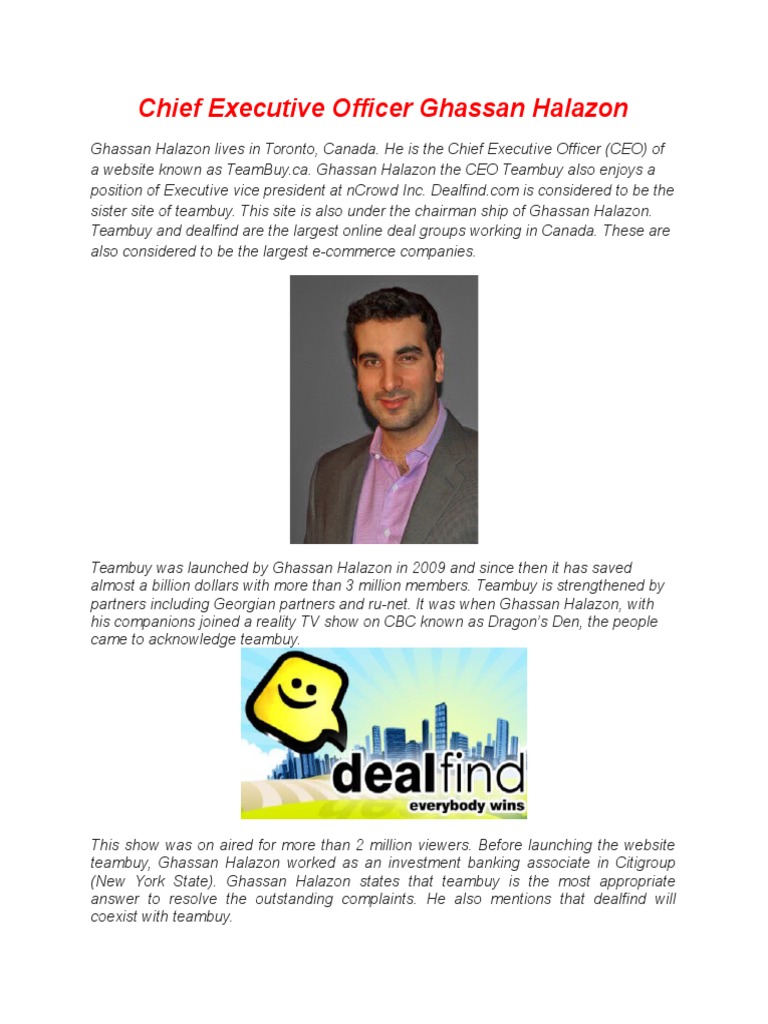 Chief Executive Officer Ghassan Halazon | PDF | Politics | Social Science