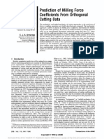 Prediction of Milling Force Coefficients From Orthogonal Cutting Data