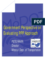 Government Perspective On Evaluating PPP Approach: Pete Rahn