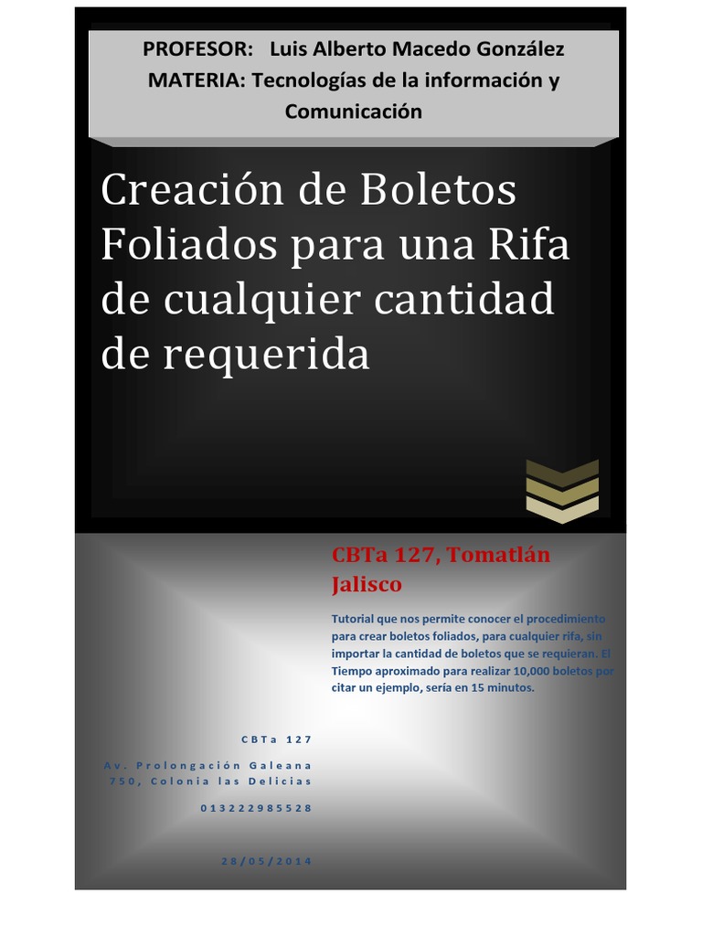 Hacer Boletos Para Una Rifa en Word y Excel 2010 | Microsoft Excel