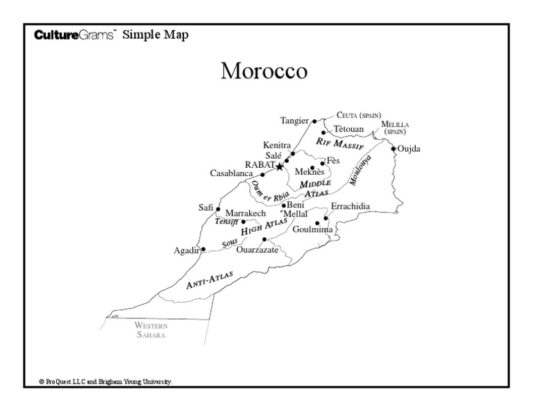 Detailed Map of Morocco Regions | PDF