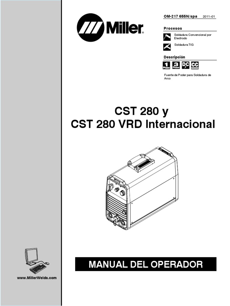 Manual CST 280 Miller PDF Soldadura Construcción