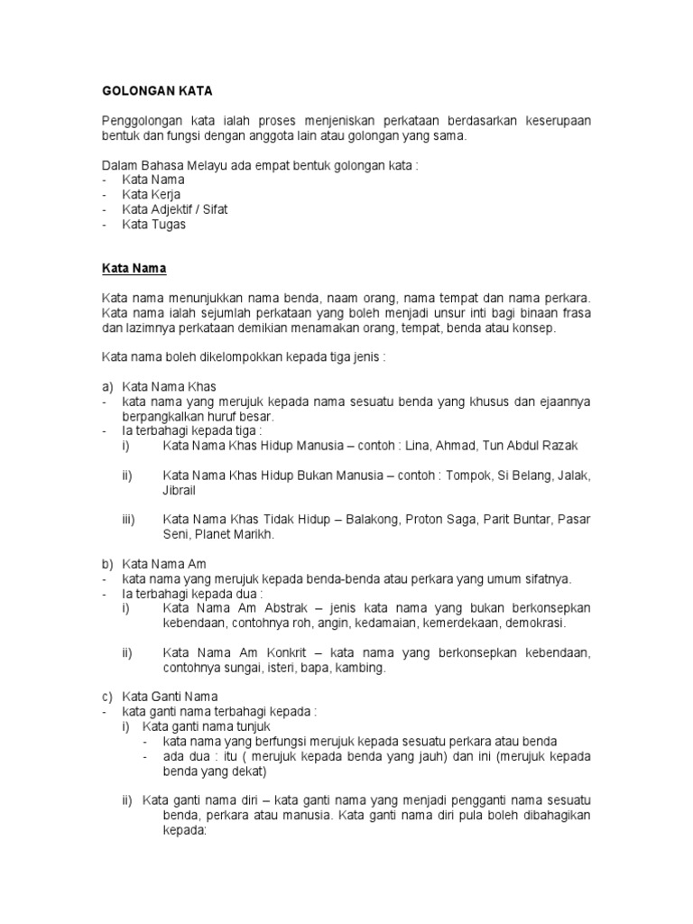 Golongan Kata