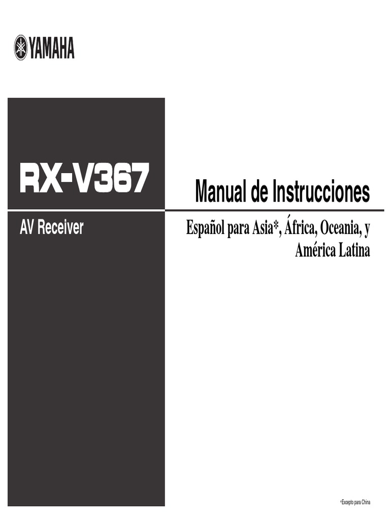 Manual Yamaha RX-V367 | PDF | Hdmi | Altoparlante