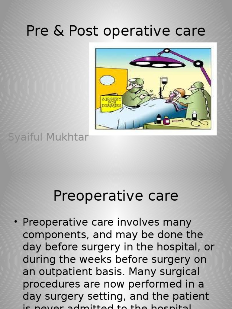 Pre & Post Operative Care Surgery Patient Free 30day Trial Scribd