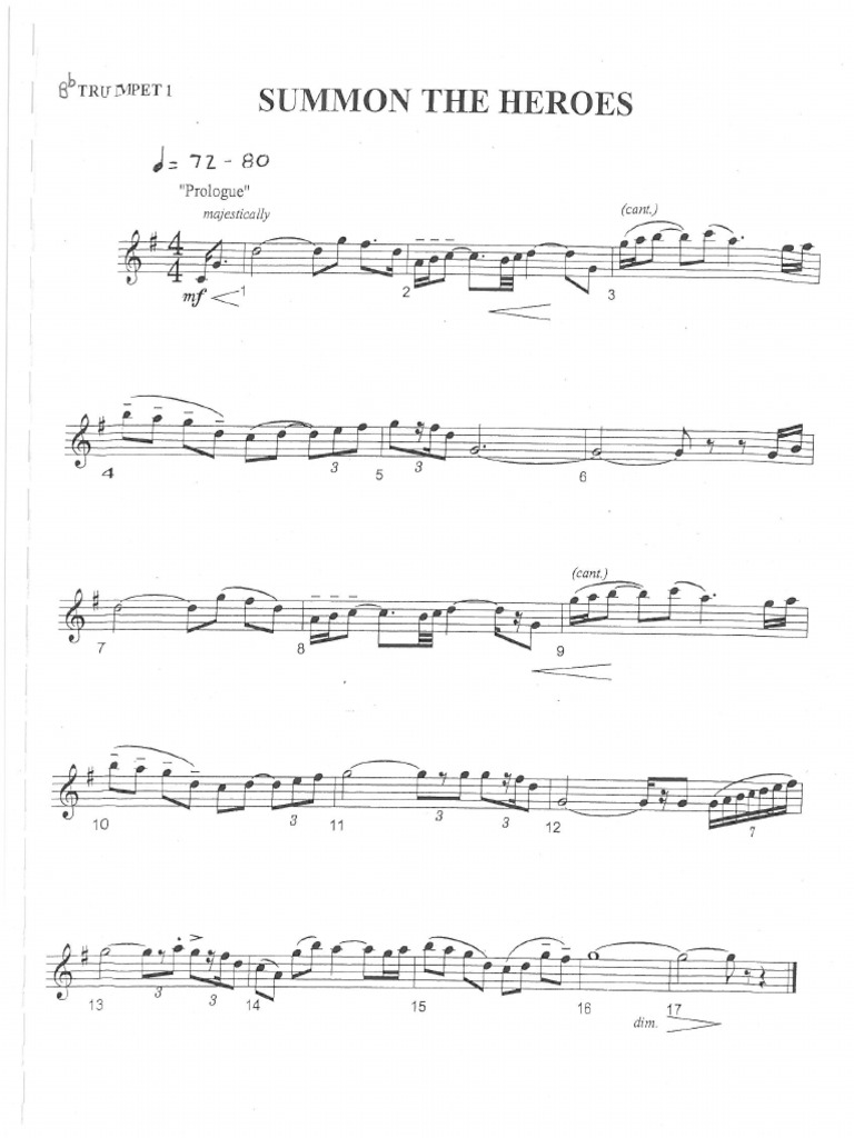Trumpet Audition Sheet Music PDF