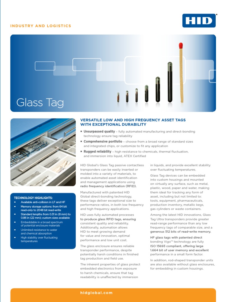 RFID Glass Tag Family | PDF | Radio Frequency Identification ...