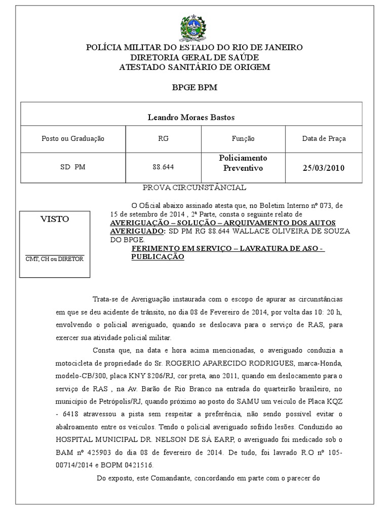 Modelo de Aso | PDF | Polícia | Petição Inicial