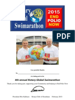 Rotary Global Swimarathon Certificate 2015