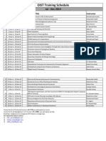 OGTI Training Schedule Jul-Dec 2014