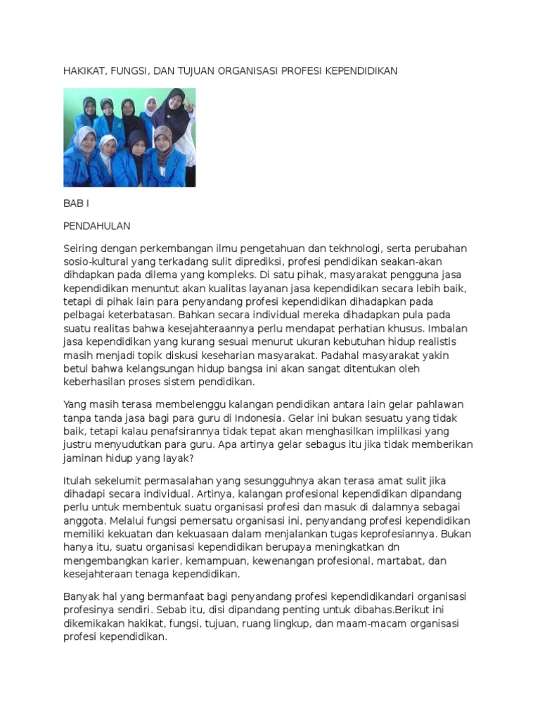 Hakikat Profesi Keguruan