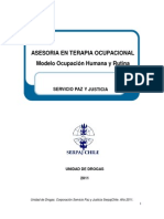 Asesoria Terapia Ocupacional Modelo Ocupacion Humana y Rutina. Unidad de Drogas. Corporación Servicio Paz y Justicia Serpaj Chile. Año 2011