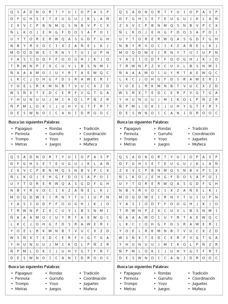 Sopa de Letras Juegos Tradicionales