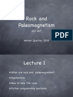 Rock and Paleomagnetism: SIO 247 Winter Quarter, 2015