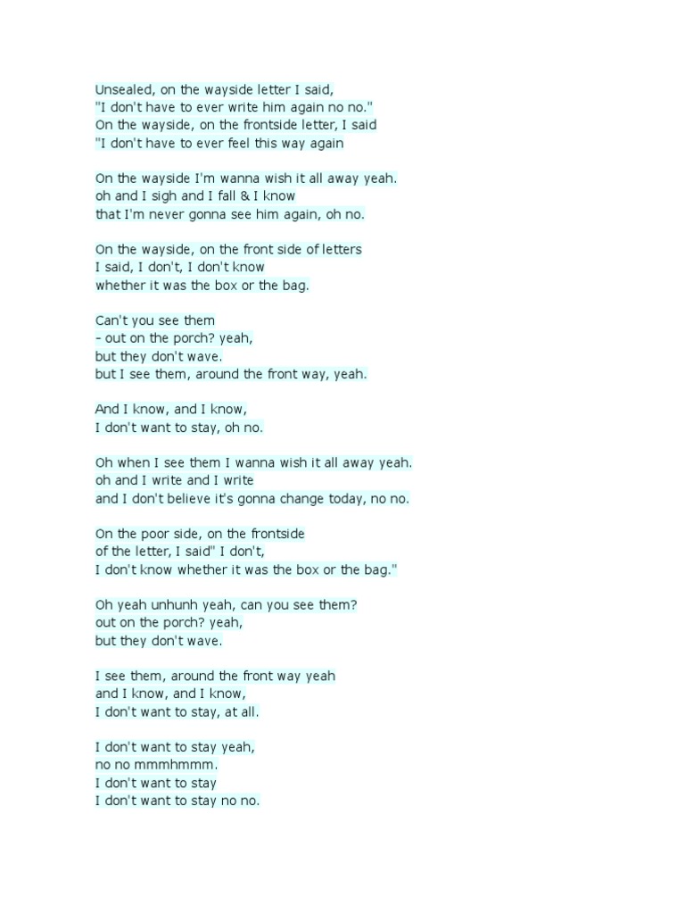 Yellow Ledbetter (Alternative Lyrics) | PDF