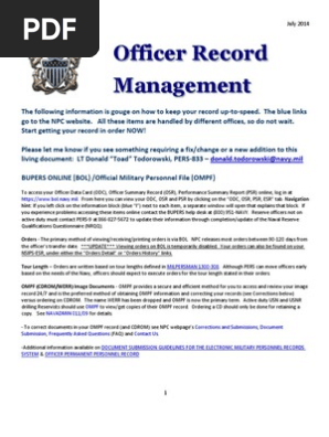 Officer Record Management Brief (Updated July14) | PDF | Email | Social  Security Number