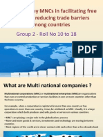 Role Played by MNCs in Facilitating Free Trade and Reducing Trade Barriers Among Countries