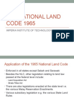 Application of Malaysia's 1965 National Land Code