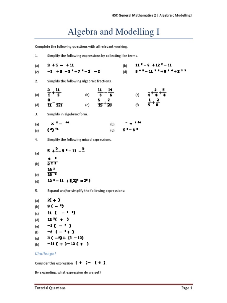 HSC General Maths Algebra Questions | PDF | Language Arts & Discipline ...