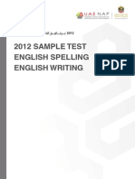 2012 Sample Test English Spelling English Writing: Grade