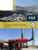 SIGAR Final Assessment: What We Have Learned From Our Inspections of Incinerators and Use of Burn Pits in Afghanistan
