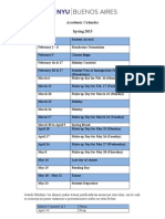 Academic Calendar Spring 15