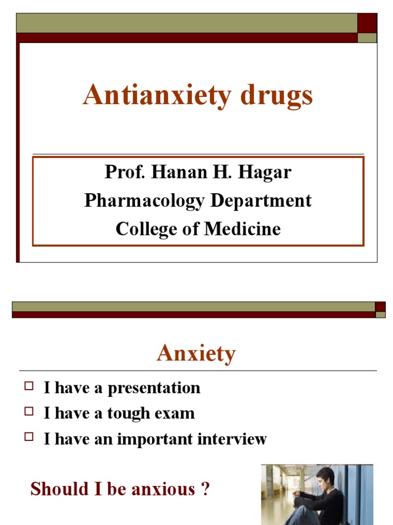 Workbooks anti anxiety workbook : 01. antianxiety.ppt | Benzodiazepine | Anxiety Disorder
