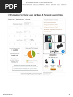 For 20 Years EMI Calculator For Home Loan, Car Loan & Personal Loan in India