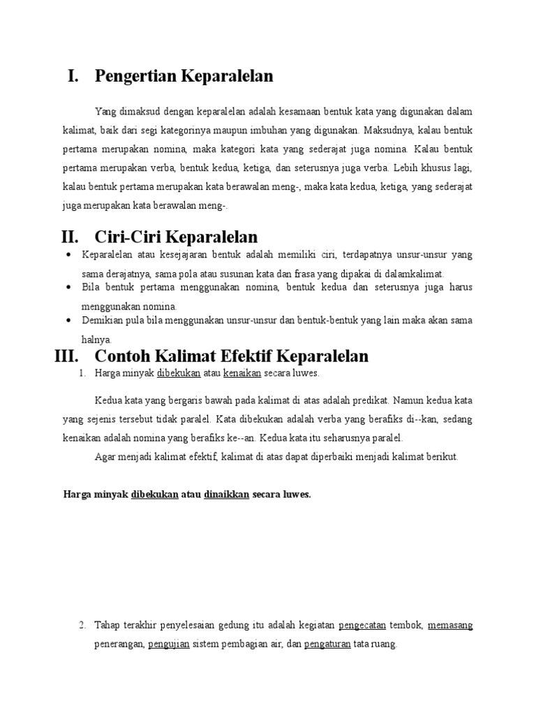Pengertian Keparalelan