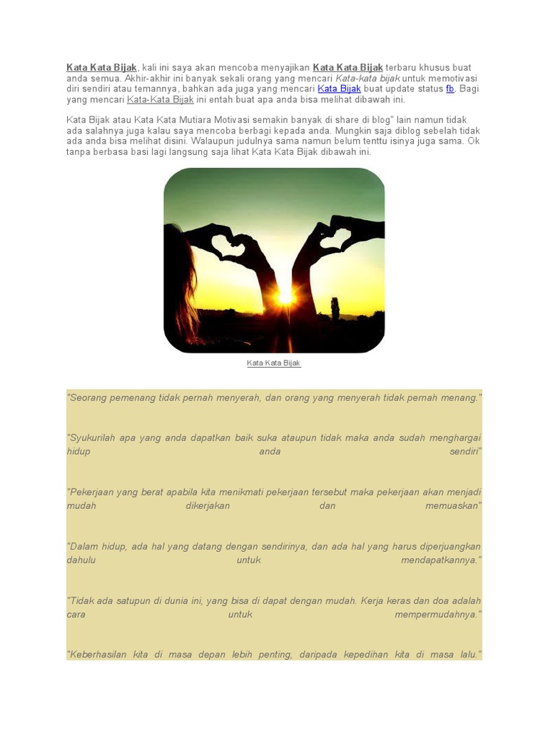Kata Kata Bijak Kata Kata Bijak