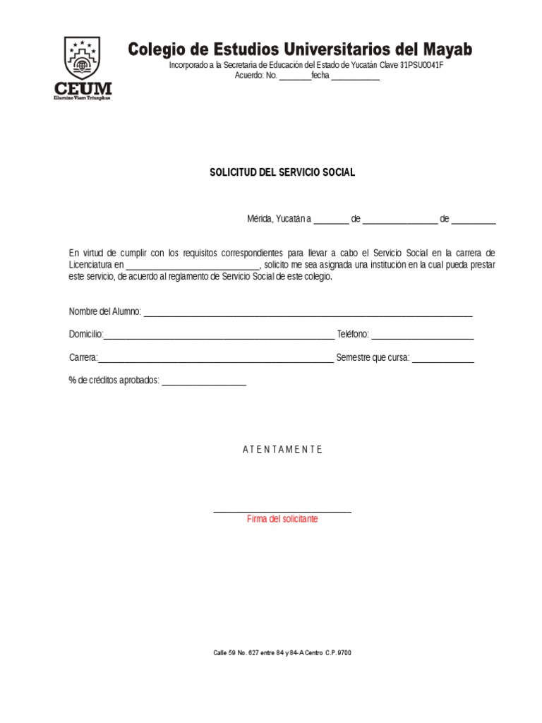 Servicio Social Formatos 1 | PDF