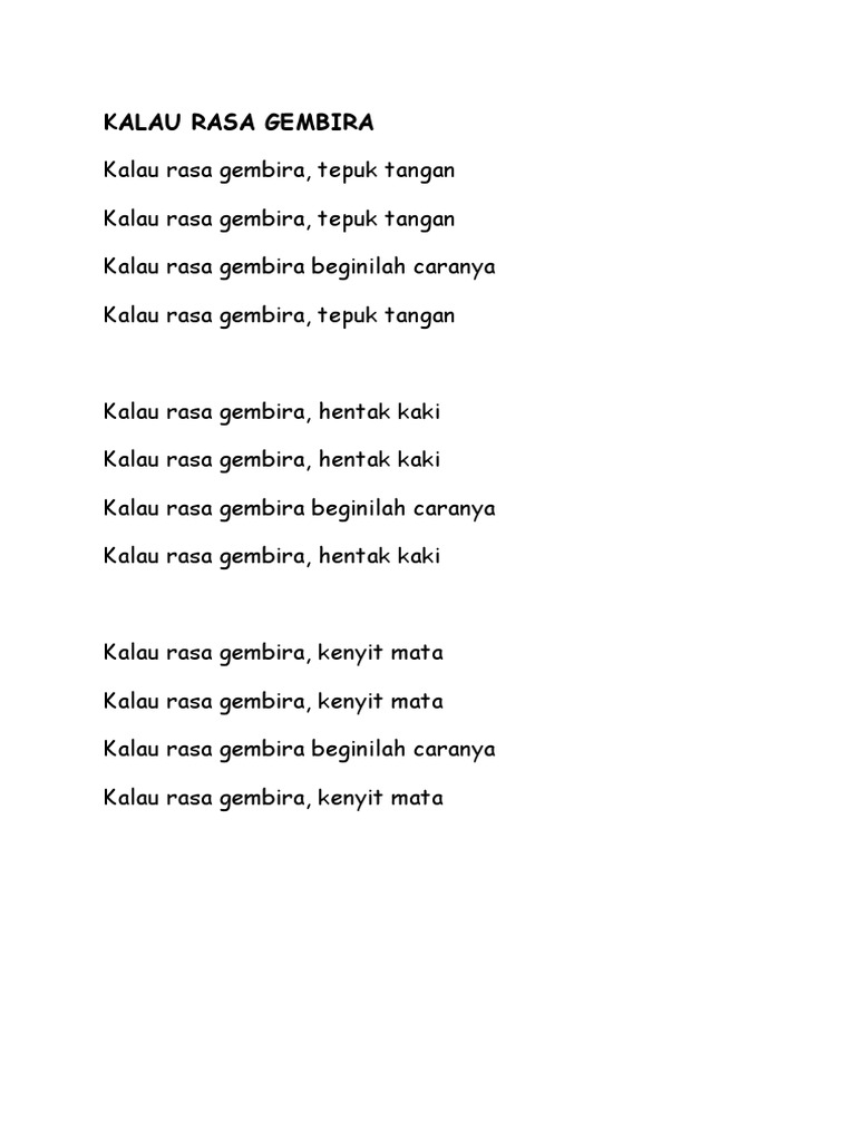 Lirik Kalau Rasa Gembira Pdf