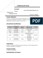 Curriculum Vitae: Raveendra Nalakar