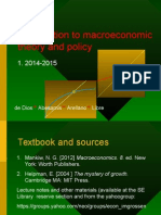 Introduction To Macroeconomic Theory and Policy: de Dios Abesamis Arellano Libre