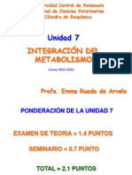 Unidad 7. Integración Metabolica