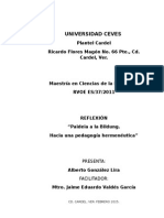 Actividad 2. Reflexión. Paideia A La Bildung. Hacia Una Pedagogia Hermeneutica