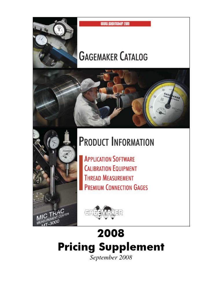 Gagemaker Price List Machines Tools