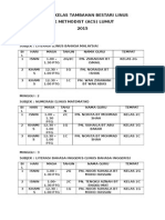 Jadual Kelas Tambahan Bestari Linus 2015