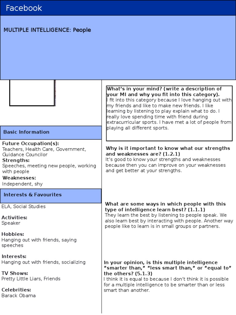 Facebook Profile | PDF | Wellness
