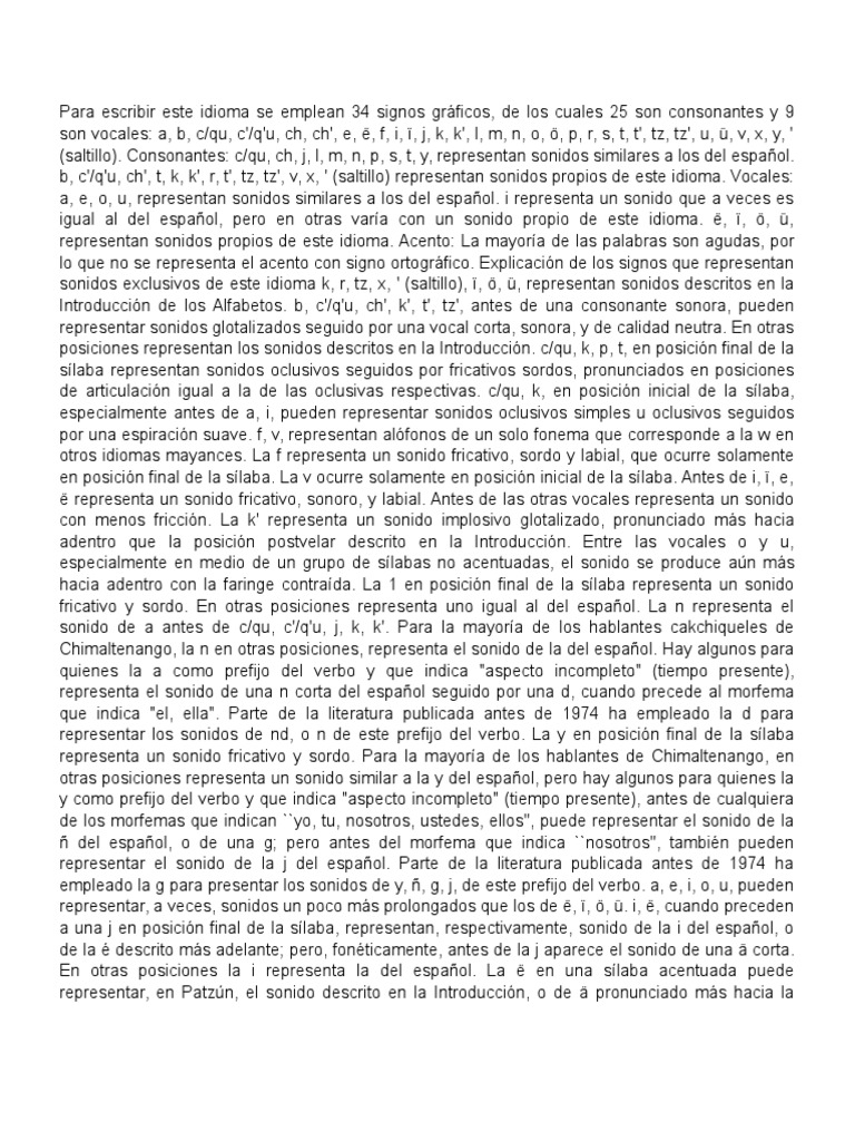 Abecedario en Cakchiquel | Los símbolos | Lingüística