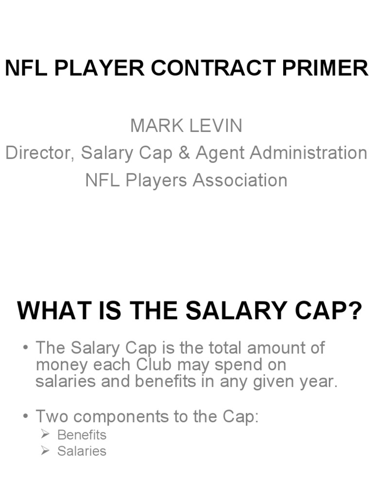 NFL Player Contract Primer CD Presentation PDF Salary Expense
