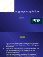 Adult Second Language Acquisition