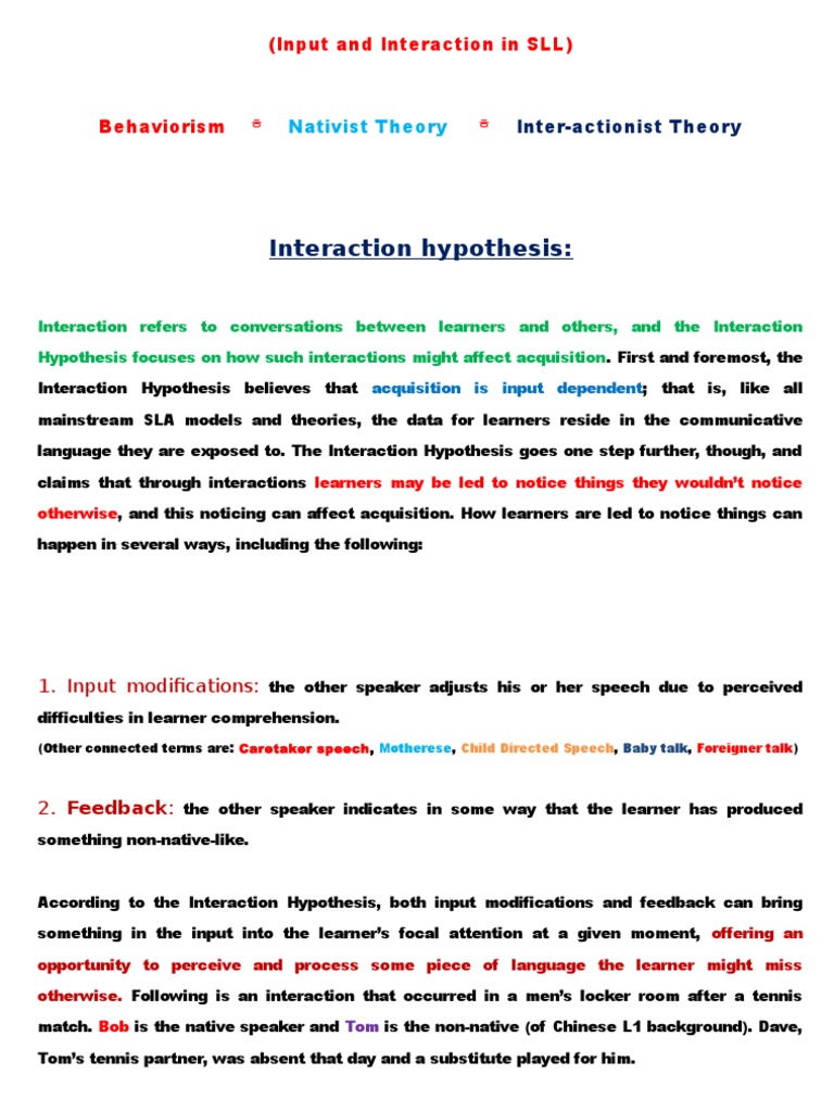 Input and Interaction in SLL | PDF | Language Acquisition | Neuropsychology