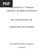 Comentario a Tiempos Líquidos de Zygmun Bauman