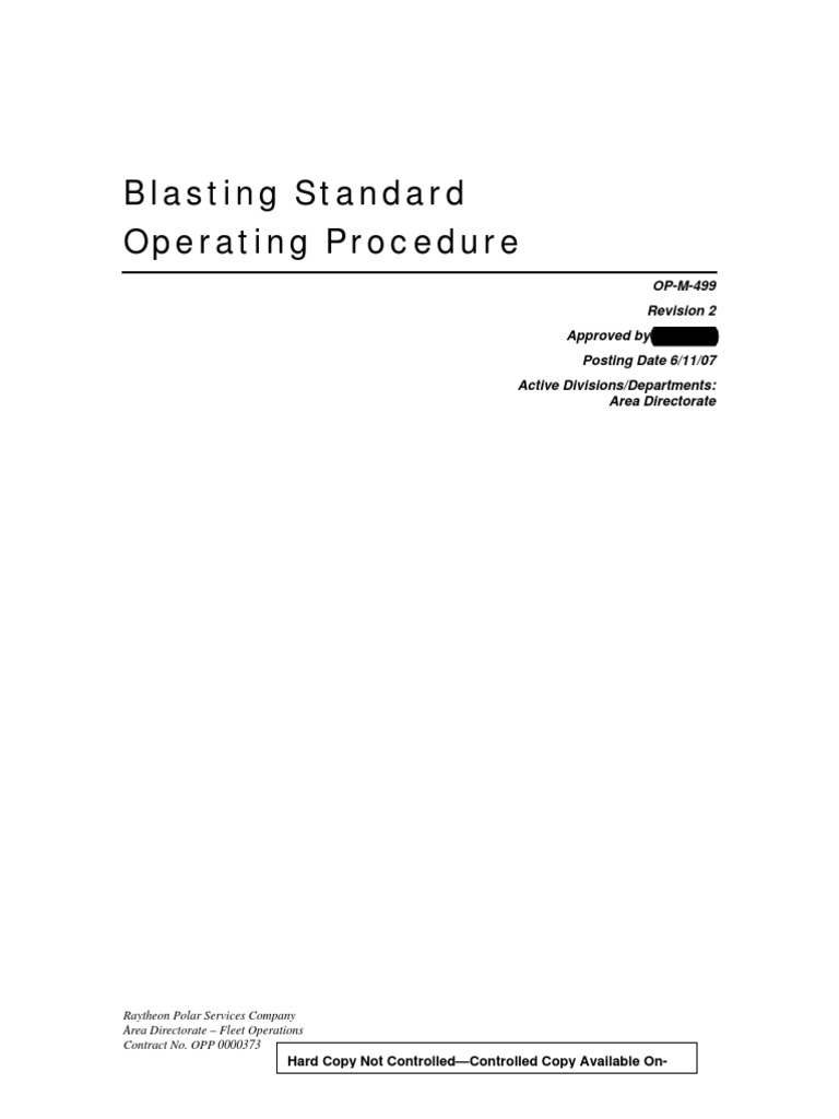 Blasting Standard Operating Procedure PDF