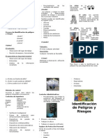 Tríptico Identificación de Peligros Laborales