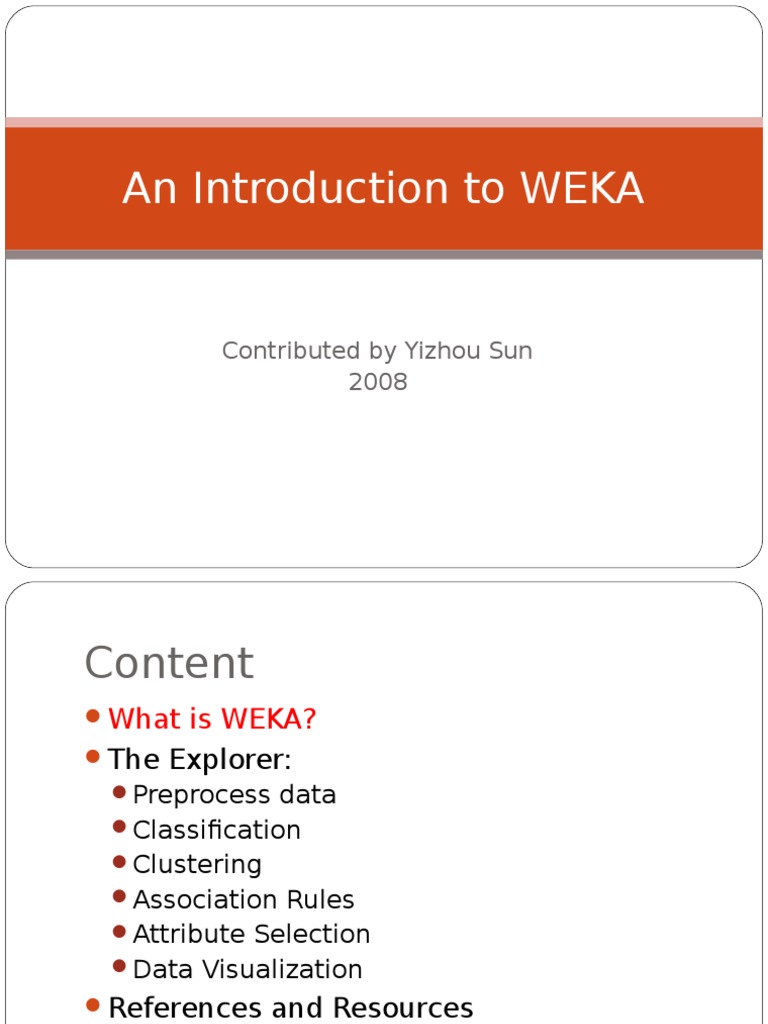 Introduction to WEKA Data Mining Tool | PDF | Information Technology ...
